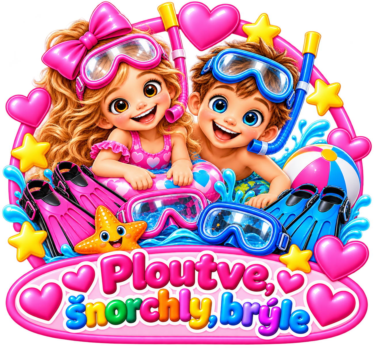 Ploutve, šnorchly, brýle