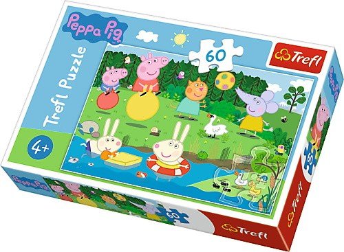 PUZZLE PRASÁTKO PEPPA PIG U RYBNÍKA 60 DÍLKŮ > varianta 17326