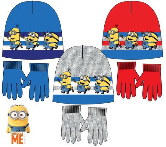 ČEPICE A RUKAVICE MIMONI MINIONS ČERVENÁ