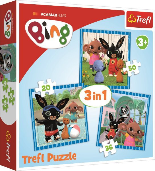 PUZZLE ZAJÍČEK BING 3v1 (20,36,50 dílků)