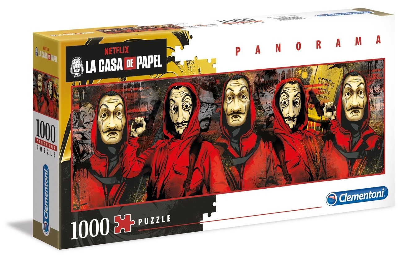 PANORAMATICKÉ PUZZLE NETFLIX PAPÍROVÝ DŮM 1000 dílků