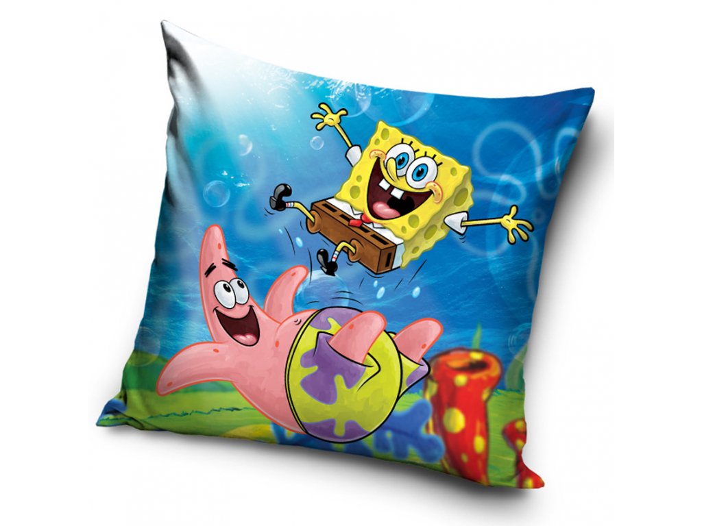 POVLAK NA POLŠTÁŘEK SPONGE BOB A PATRIKOVA TRAMPOLÍNA