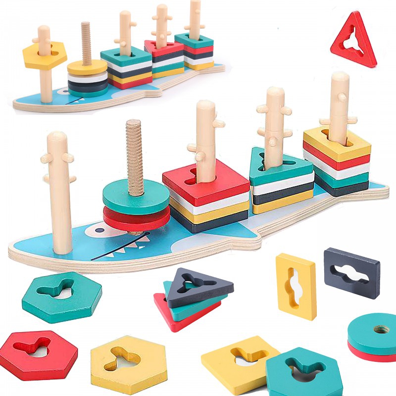 WOODEN TOYS VELKÁ VKLÁDAČKA TVARŮ ŽRALOK