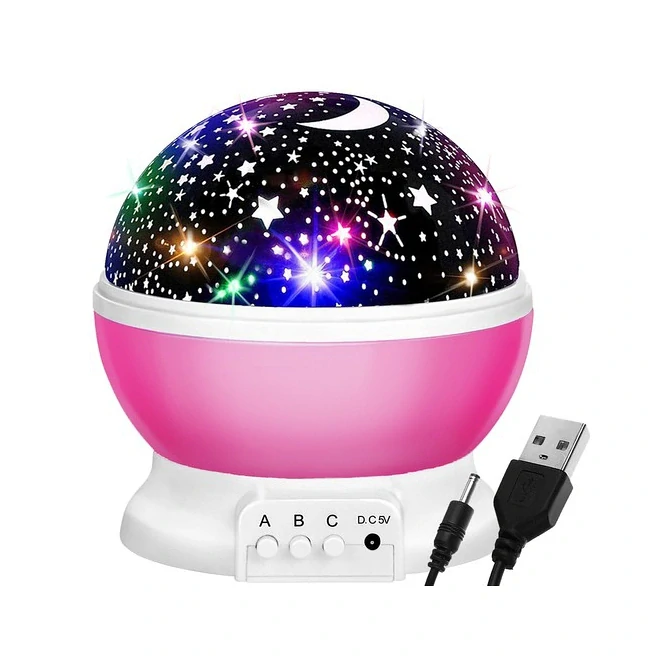IZOXIS USB LAMPA - PROJEKTOR NOČNÍ OBLOHY RŮŽOVÝ
