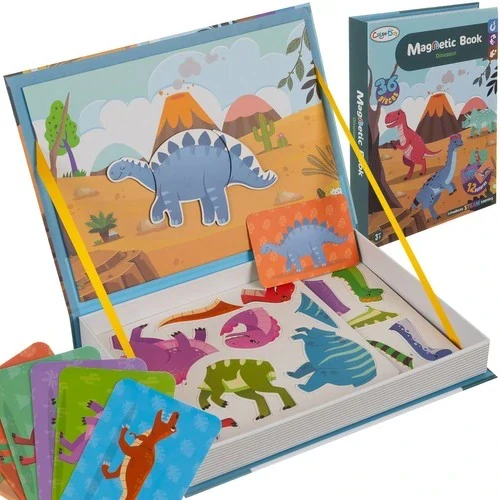 Kruzzel magnetické puzzle v knize dinosauři