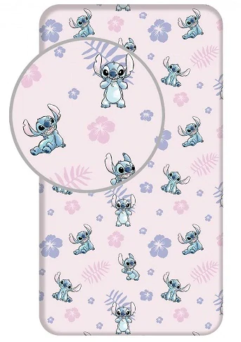 JERRY FABRICS Prostěradlo Lilo and Stitch pink 90/200 cm