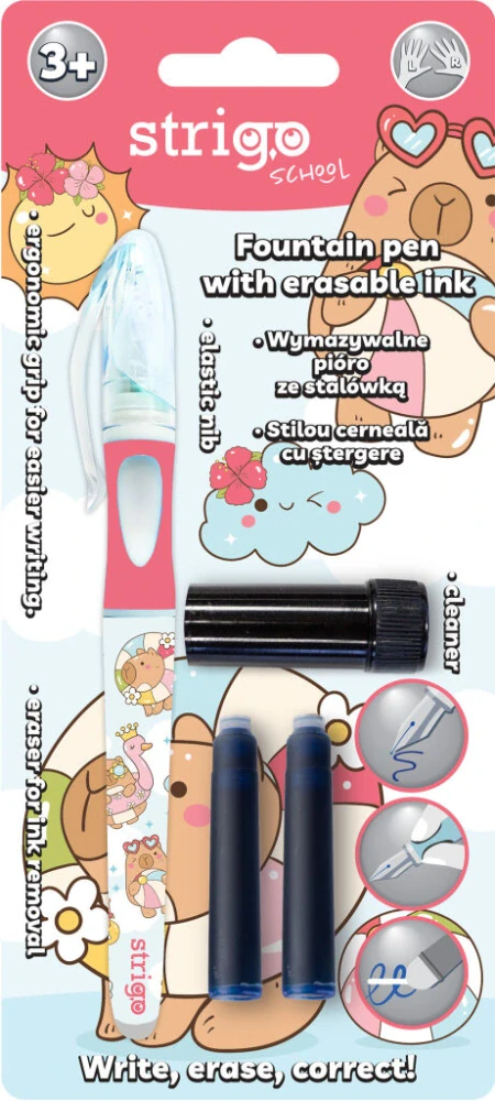 Gumovací pero na bombičky Strigo Kapybara růžová