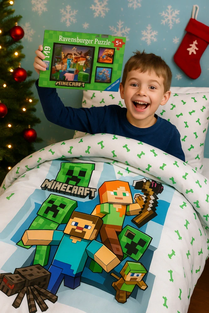 SADA POVLEČENÍ MINECRAFT + PUZZLE