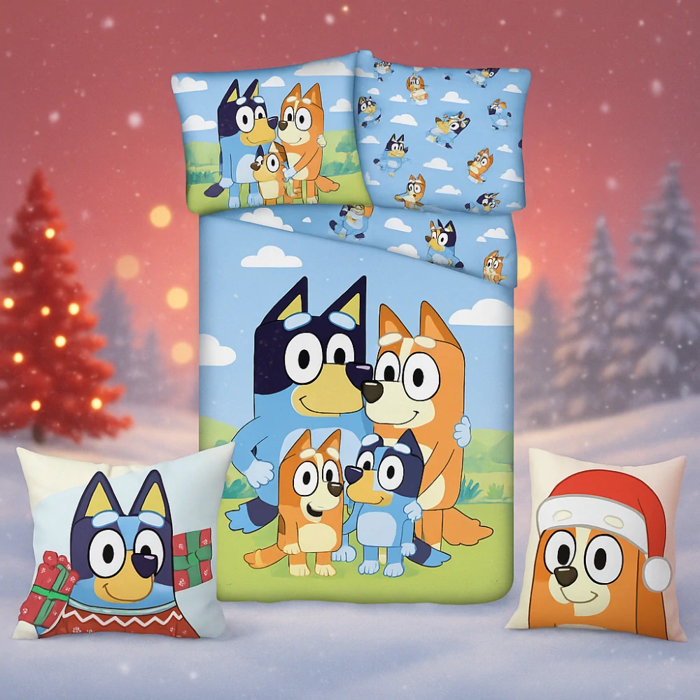 SADA POVLEČENÍ A OBOUSTRANNÝ POLŠTÁŘEK BLUEY