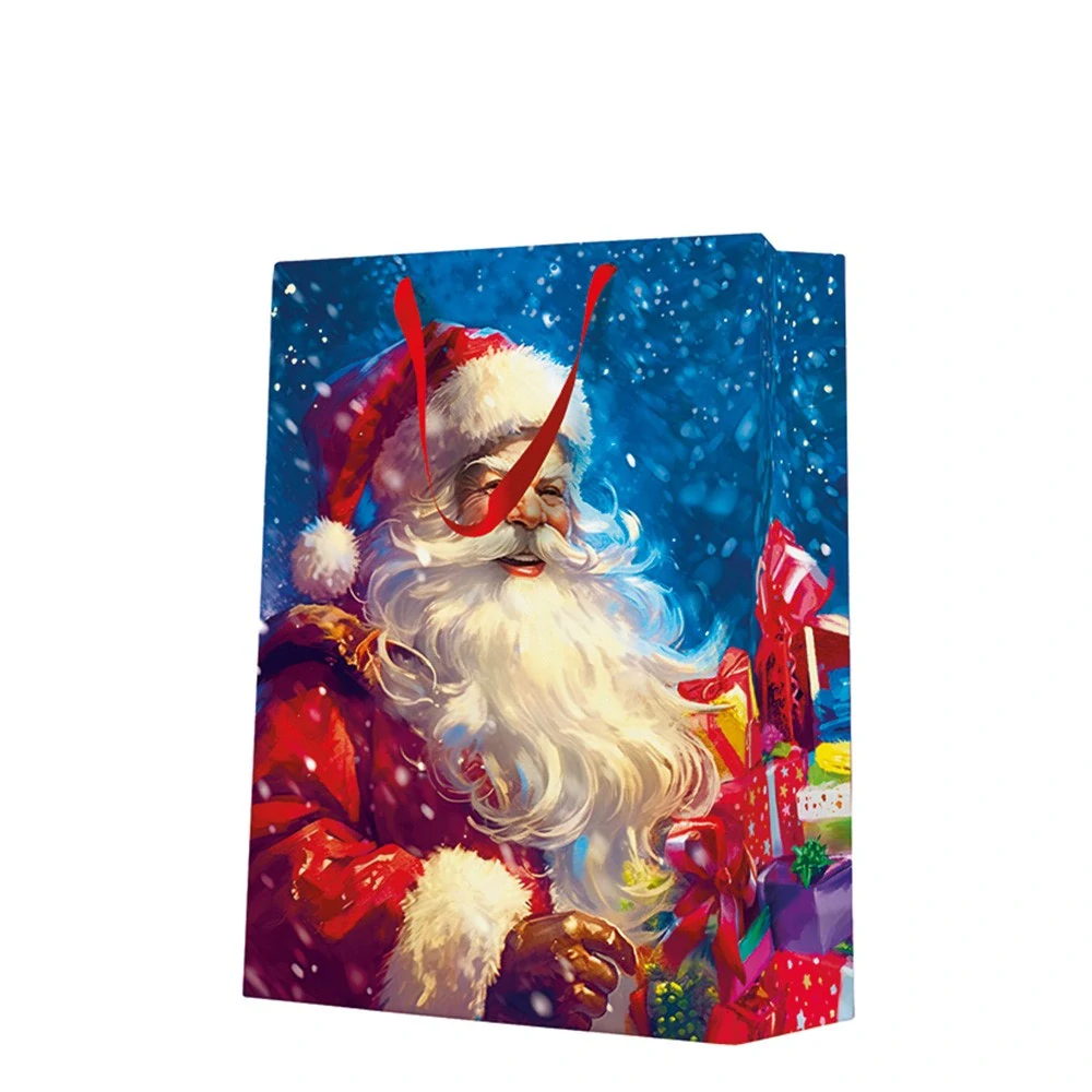 Dárková taška velká - Santa Claus with gift boxes 30x12x41 cm