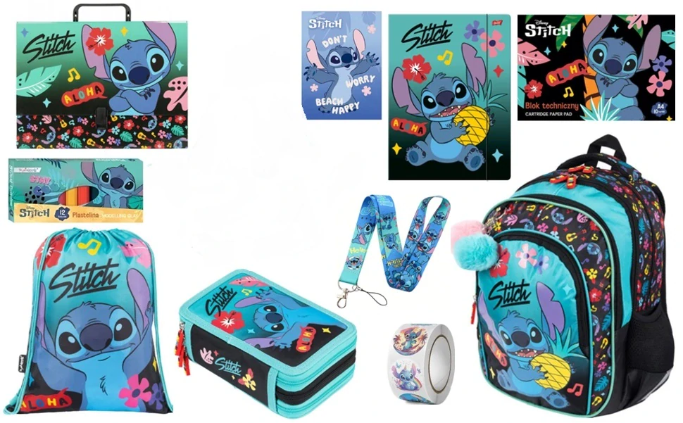 Zvýhodněná školní sada Stitch Aloha Mint 10ks