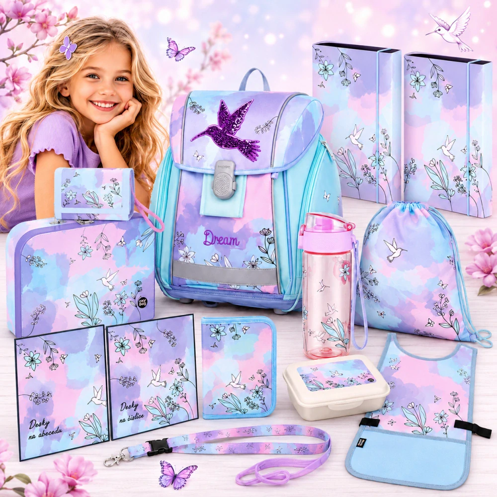 Školní set 13ks PREMIUM Light Kolibřík fialový
