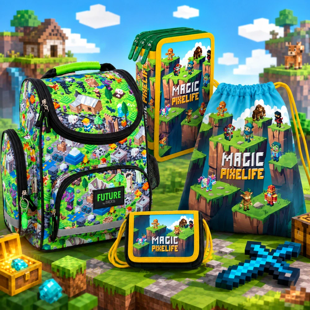 ZVÝHODNĚNÁ ŠKOLNÍ SADA MINECRAFT PIXELIFE 4KS