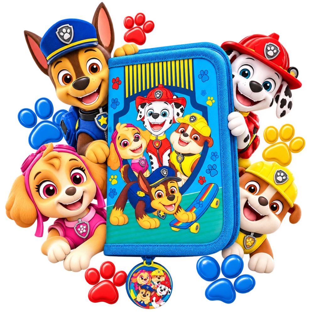 ŠKOLNÍ JEDNOPATROVÝ PENÁL S KLOPOU BEZ VÝBAVY PAW PATROL-BALENÍ 3 kusy