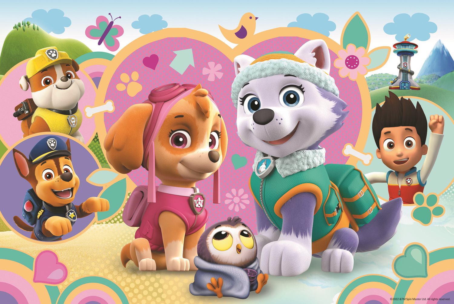 TŘPYTIVÉ PUZZLE V KUFŘÍKU PAW PATROL Skye a Everest 70 dílků  ATROL