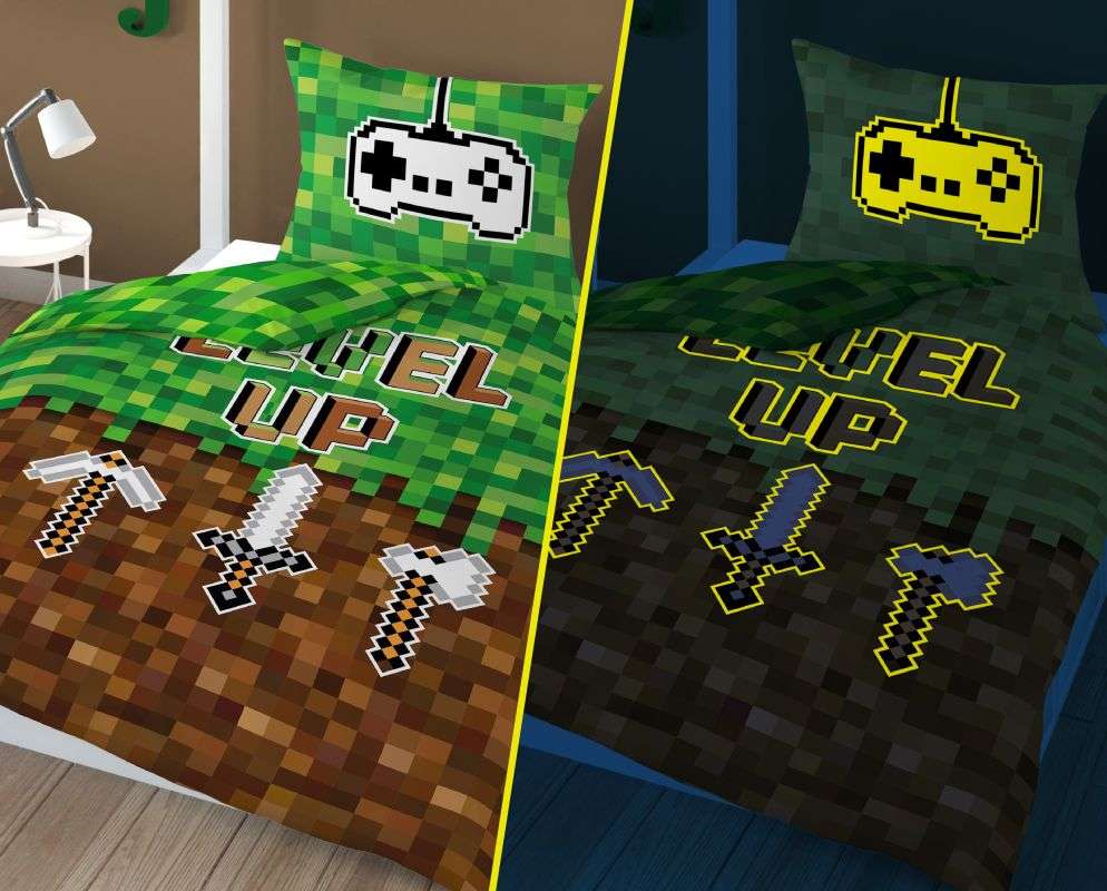 POVLEČENÍ Povlečení Kostičky Level Up svítící 140/200, 70/80