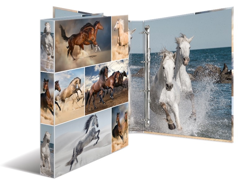 DESIGNOVÝ POŘADAČ 4-KROUŽKOVÝ A4 MOTIV KONĚ