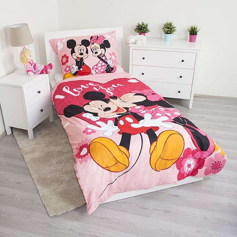 JERRY FABRICS Povlečení Mickey a Minnie Kiss micro 140/200, 70/90