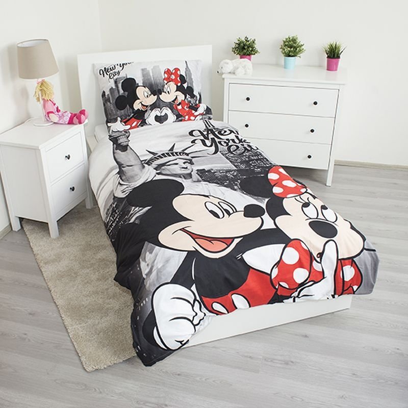 JERRY FABRICS Povlečení Mickey a Minnie v New Yorku 02 micro 140/200, 70/90