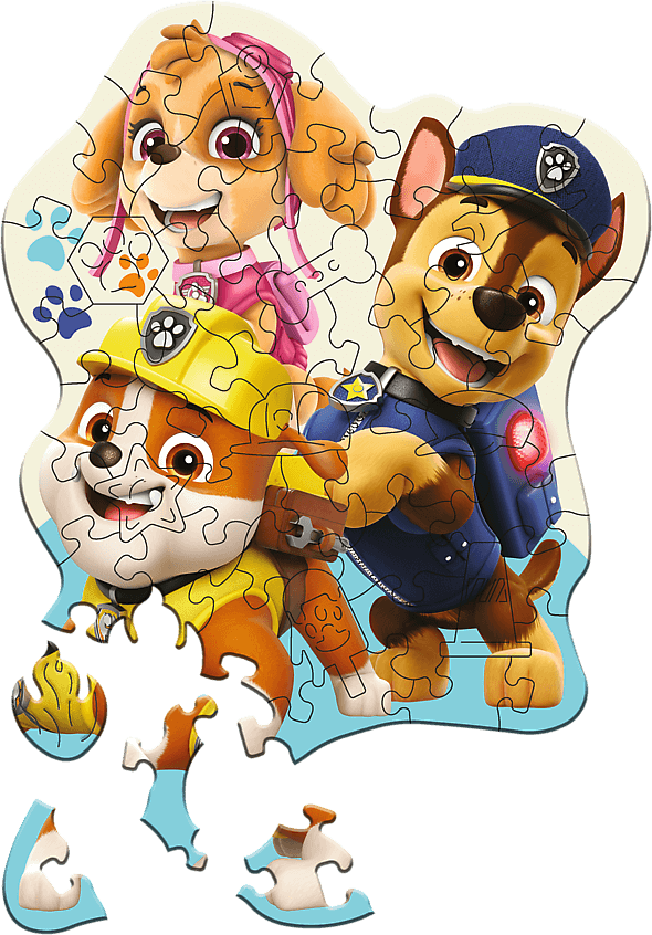 TREFL Wood Craft Junior puzzle Tlapková patrola 50 dílků