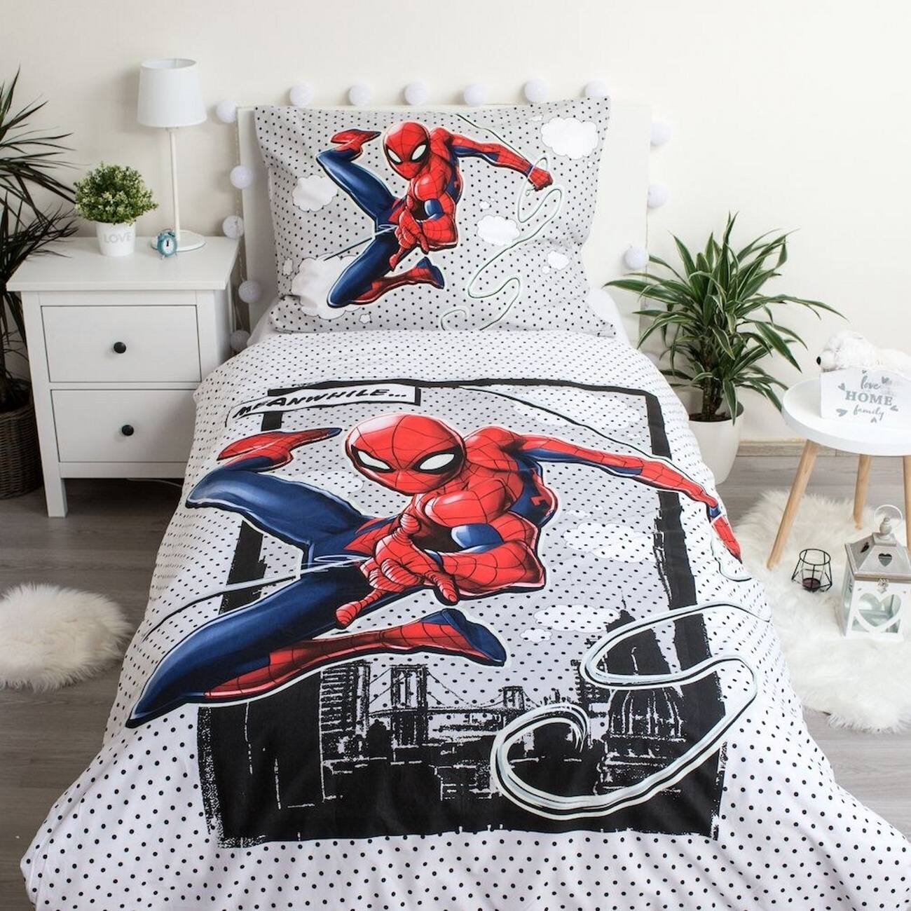 JERRY FABRICS Povlečení Spiderman 02 svítící efekt 140x200, 70x90 cm