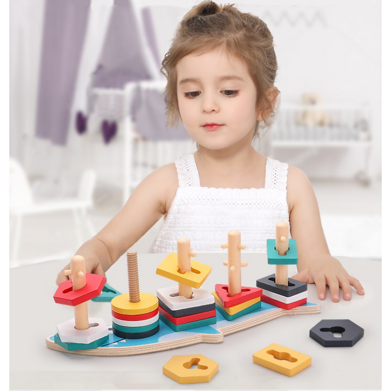 WOODEN TOYS VELKÁ VKLÁDAČKA TVARŮ ŽRALOK