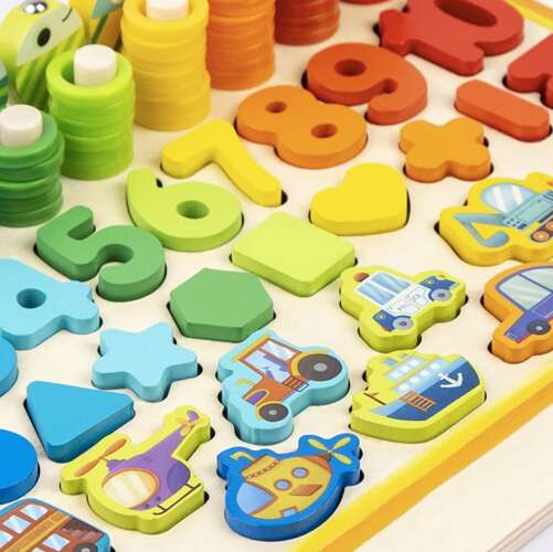 KRUZZEL DŘEVĚNÉ PUZZLE - VKLÁDAČKA 6 V 1
