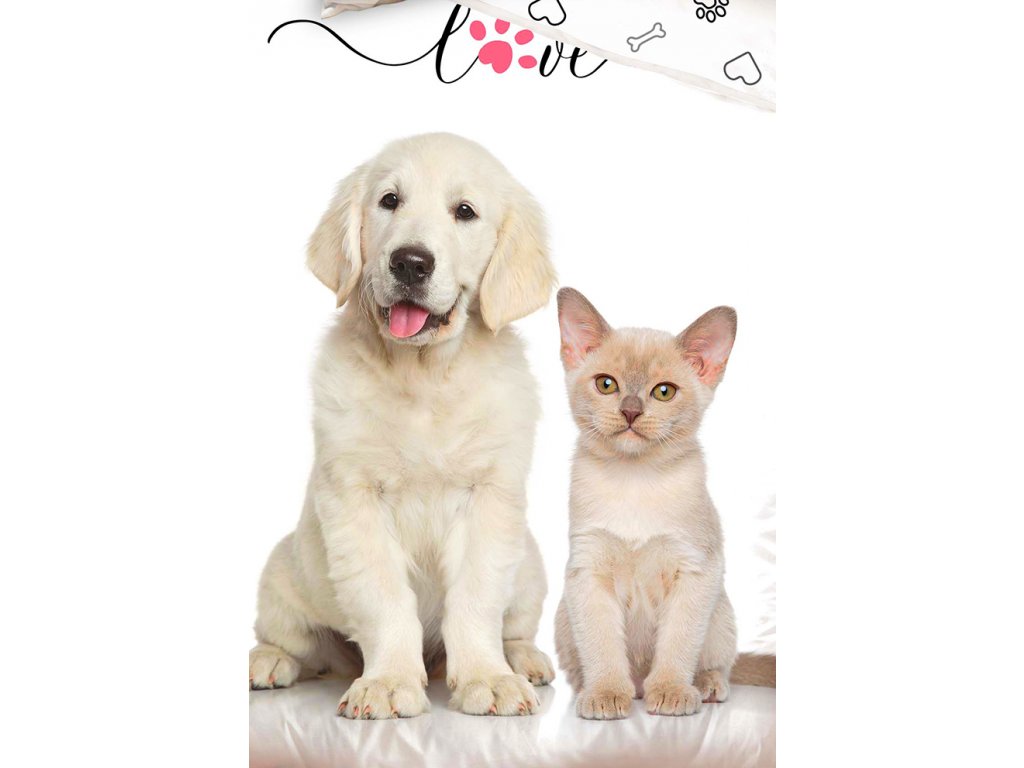  BAVLNĚNÉ POVLEČENÍ ŠTĚŇÁTKO A KOŤÁTKO