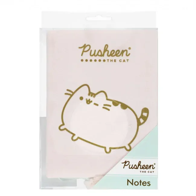 PLYŠOVÝ ZÁPISNÍK A5/96 LISTŮ PUSHEEN RŮŽOVÝ