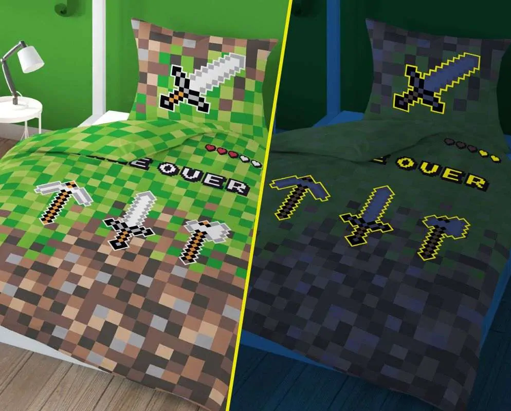 DETEXPOL Povlečení Kostičky Game Over meč svítící 140/200, 70/80