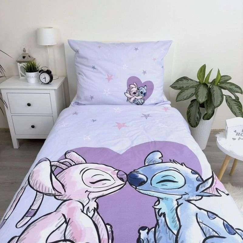 JERRY FABRICS Povlečení Lilo a Stitch Heart 140x200,70x90 cm