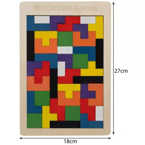 Kruzzel dřevěné puzzle skládačka tetris