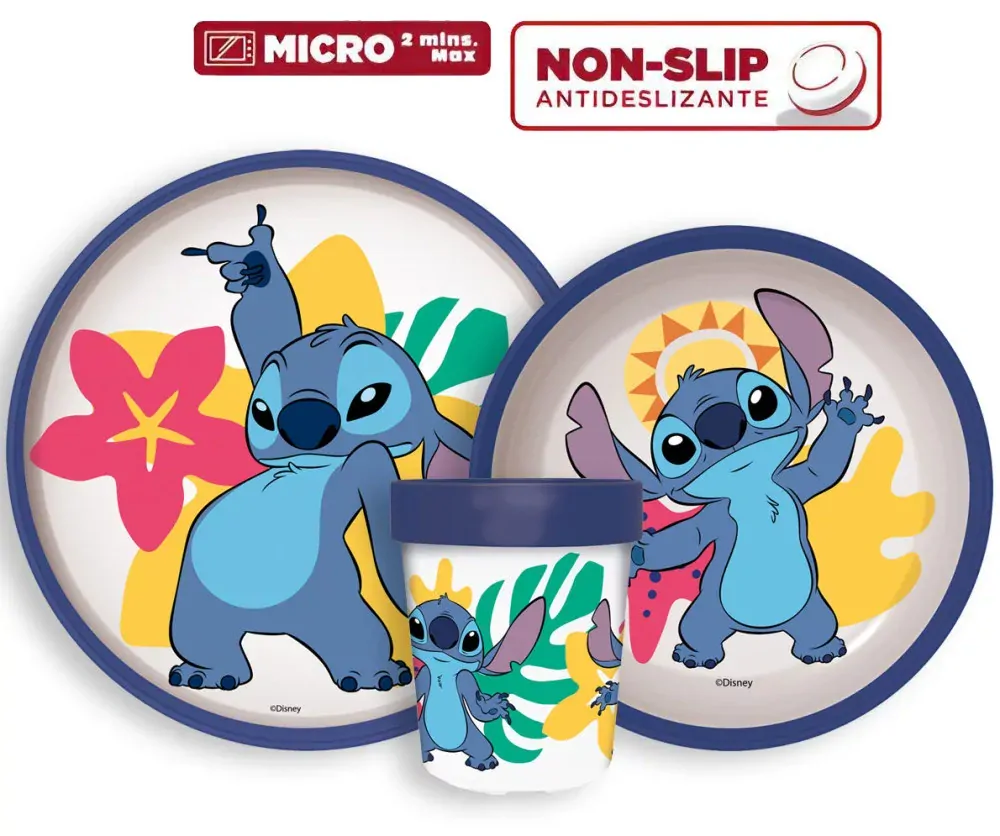 Protiskluzová jídelní sada s pohárkem Disney Stitch