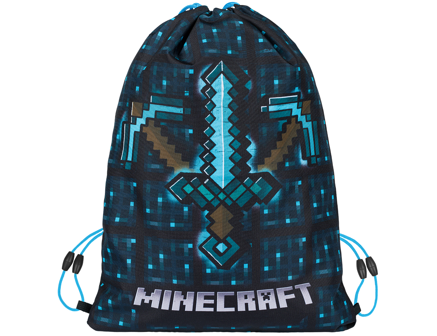 MINECRAFT 2 SET Blue Axe and Sword: penál, sáček