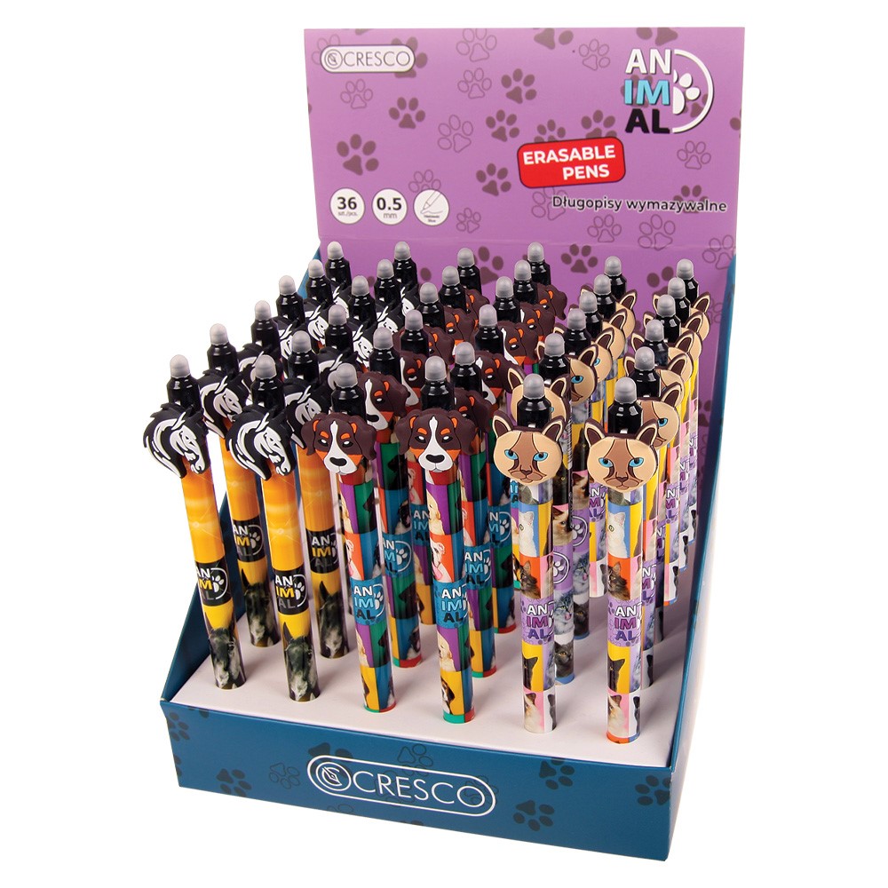 Pero kuličkové, gumovací ANIMALS, hrot 0,5 mm