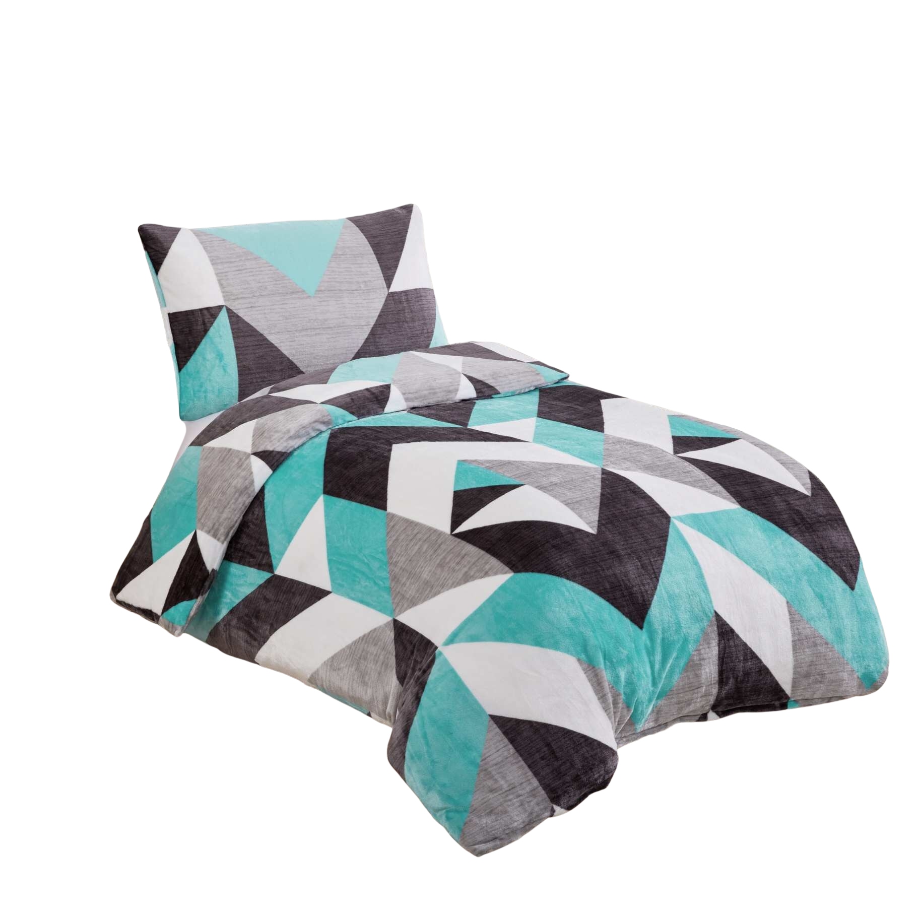 JAHU Povlečení mikroflanel Abstract tyrkys 140x200, 70x90 cm