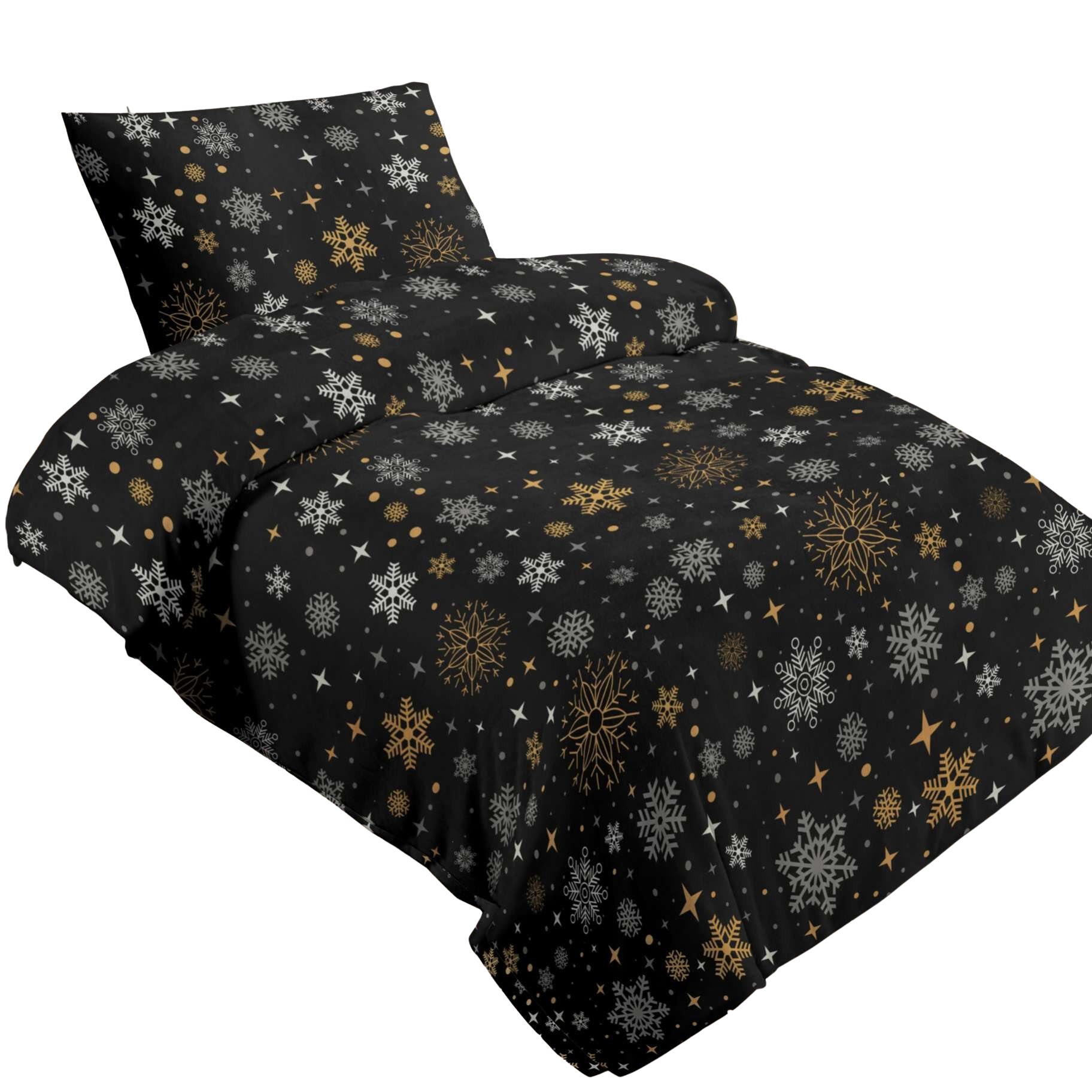 JAHU Povlečení mikroflanel Magic Black 140x200, 70x90 cm