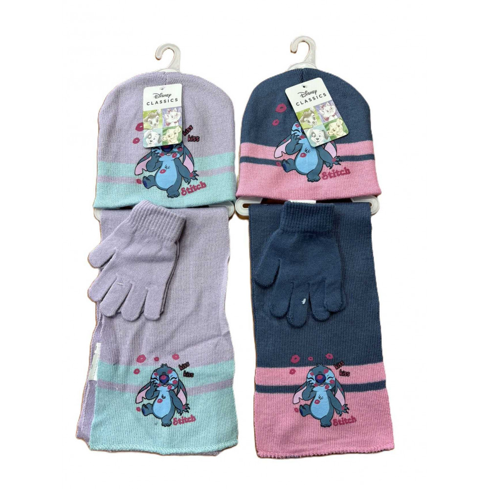 SOUPRAVA ČEPICE,ŠÁLA A RUKAVICE LILO A STITCH