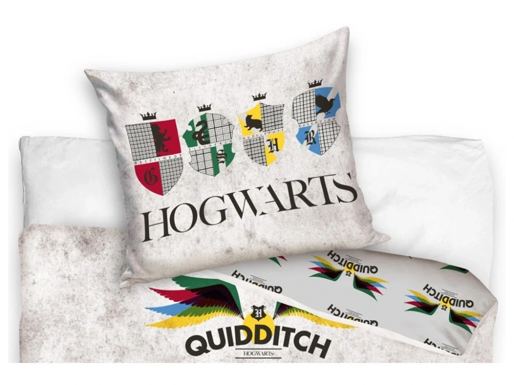 Bavlněné povlečení 140x200 + 70x90 cm - Harry Potter Famfrpálové týmy