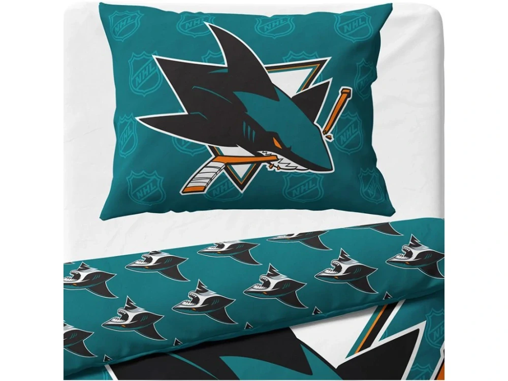 Hokejové povlečení NHL San Jose Sharks Shields 140x200,70x90 cm