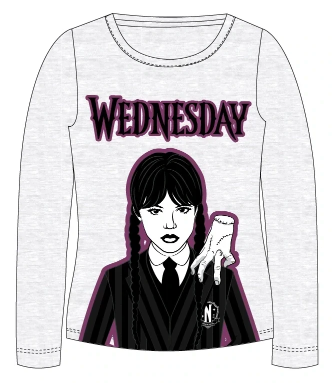 Dívčí tričko Wednesday světle šedé