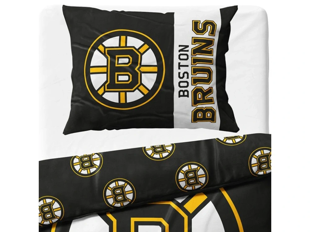 Mikroplyšové povlečení NHL Boston Bruins 140x200/70x90 cm