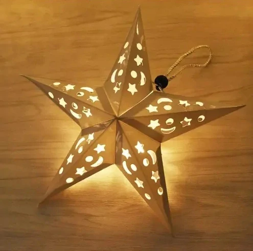 Ruhhy svítící 3D LED hvězda 50 cm teplá bílá
