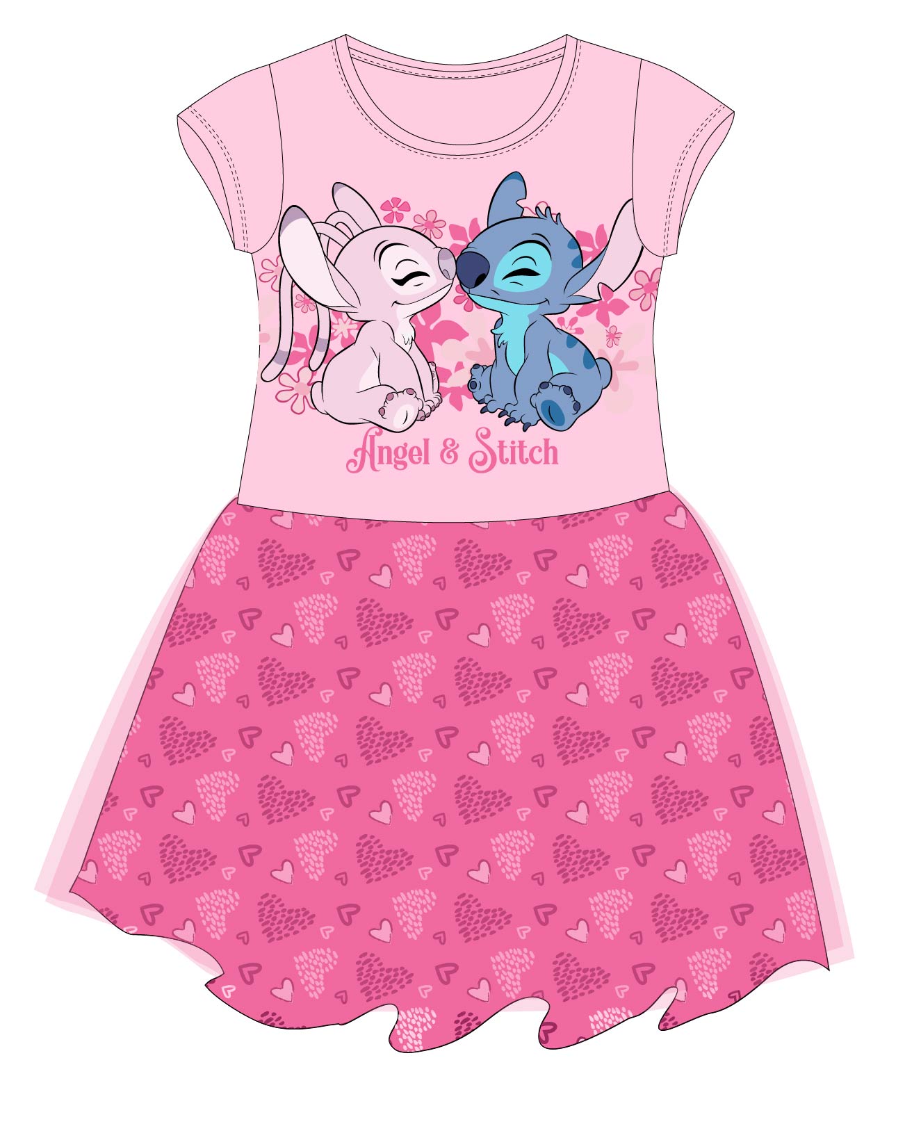 Dívčí šaty s tylem Lilo a Stitch