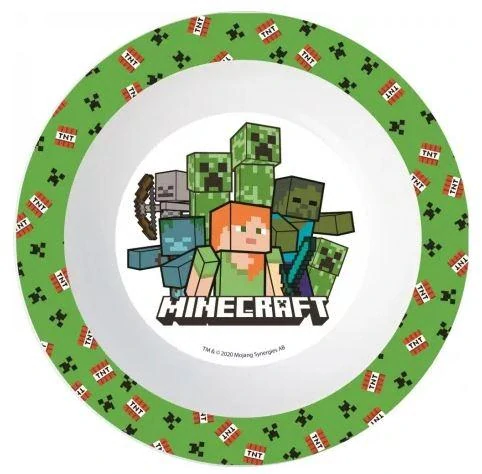 MINECRAFT 3 -dílný jídelní set talíř,miska,příbor