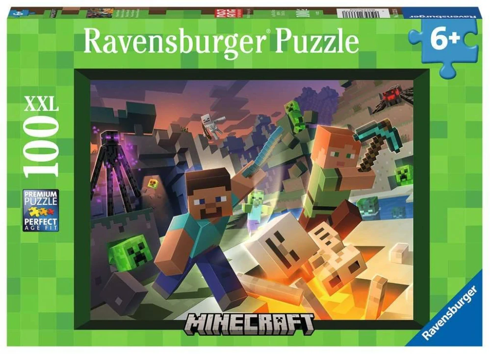 SADA MINECRAFT 3 KS PUZZLE,NÁKRČNÍK,RUKAVICE