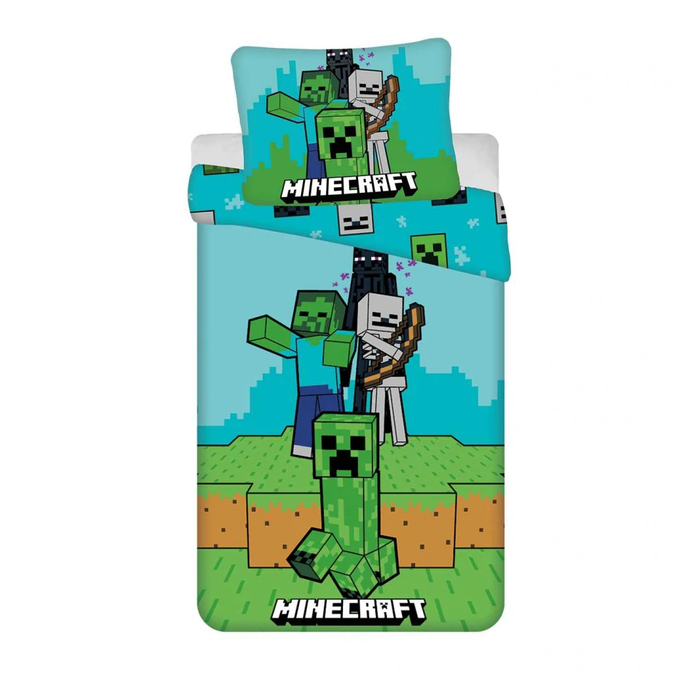 Jerry Fabrics Povlečení Minecraft Mobs here 140x200 70x90+DÁREK