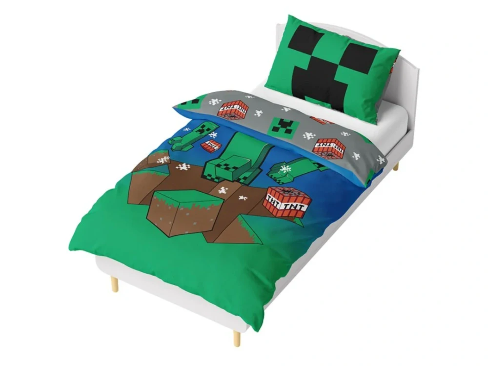 CARBOTEX Dětské povlečení Minecraft Creeper Explode + DÁREK