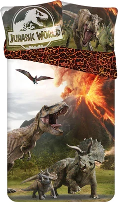 Bavlněné povlečení 140x200 + 70x90 cm - Jurský svět