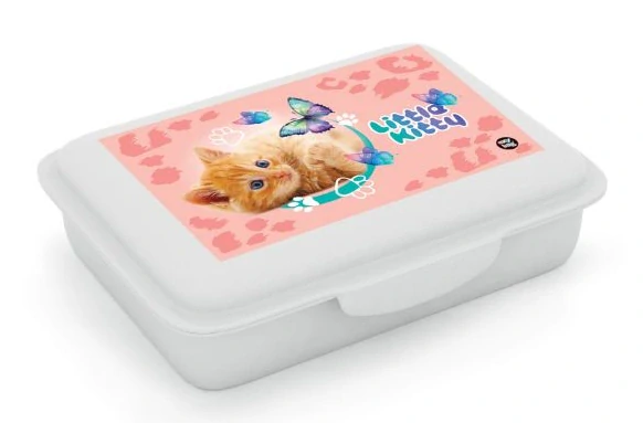 Box na svačinu s přihrádkou Kočka